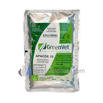 GreenVet Apacox 20 100gr, (Tratamento e prevenção de coccidiose)