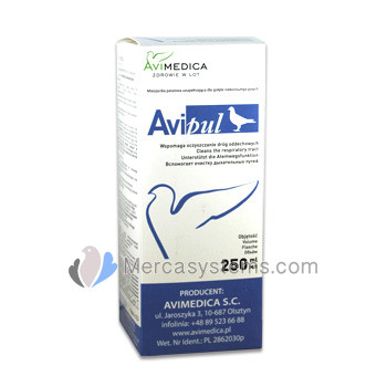 AviMedica AviPul 250 ml (vias aéreas ideal) para pombos e pássaros.