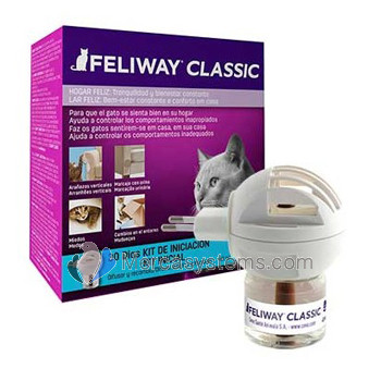 Ceva Feliway Classic Difusor + Recarga - 48ml por 1 Mês, (para melhorar o comportamento e evitar o estresse em gatos)