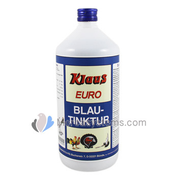 Klaus Euro Blau-Tinktur 1000ml, (Desinfetante para água). Pombos e pássaros