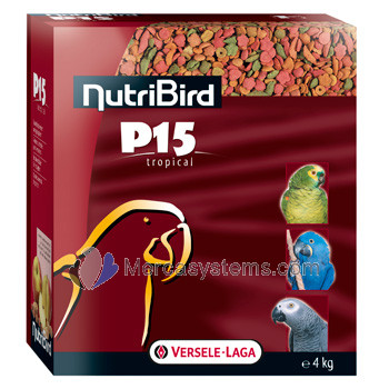 NutriBird P 15 4 kg Tropical (balanceada comida manutenção completa para papagaios).