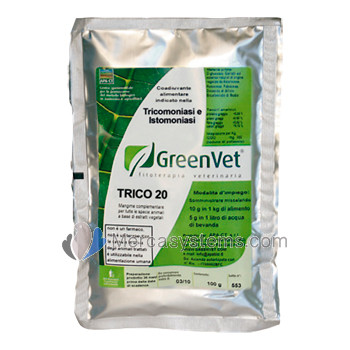 Greenvet Trico 20 100gr, (tratamento e prevenção da tricomoníase)