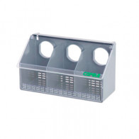 Comedouro 3 departamentos para exterior, feito de plastico. Copele